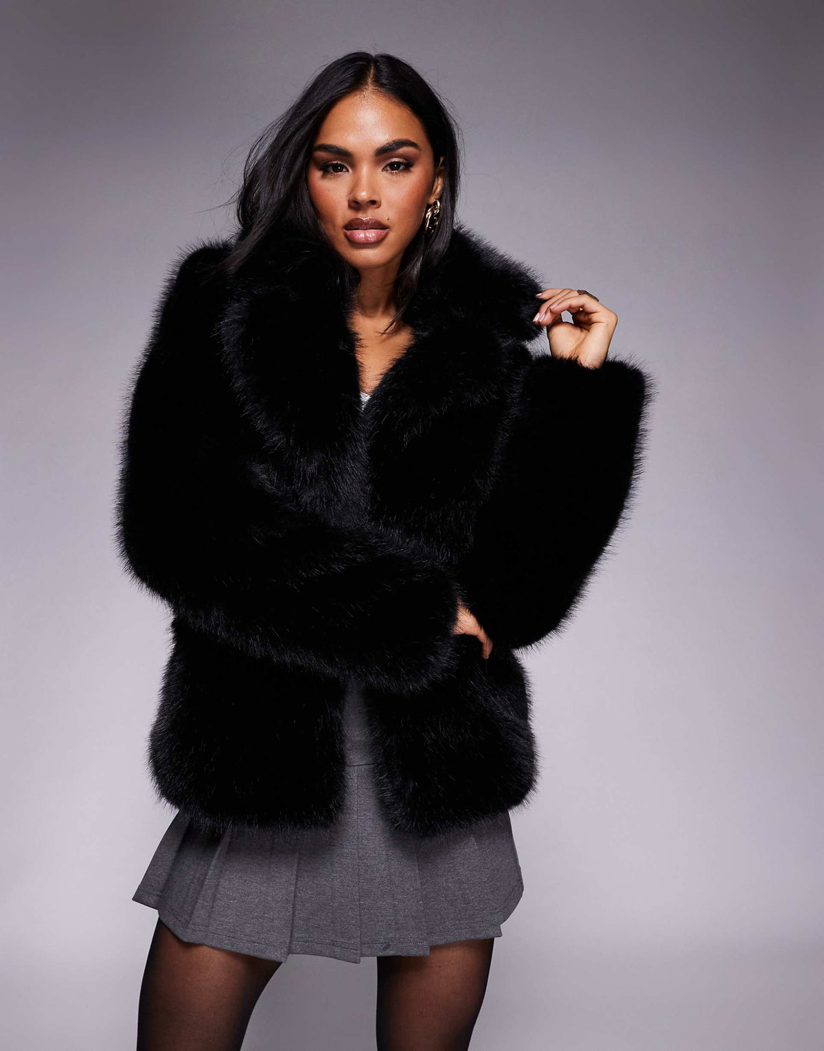 Noelia Fur Coat Black