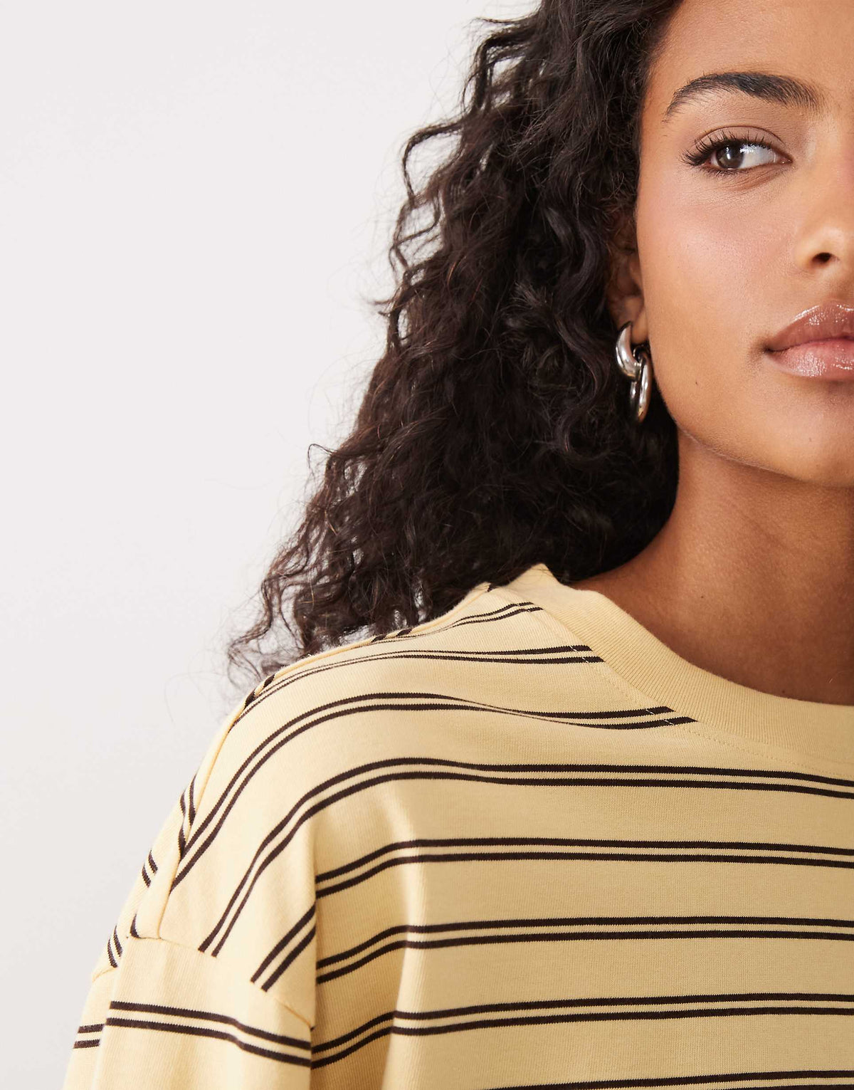 Holly Top Yellow Brown Stripe