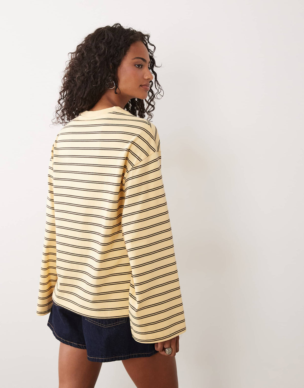 Holly Top Yellow Brown Stripe