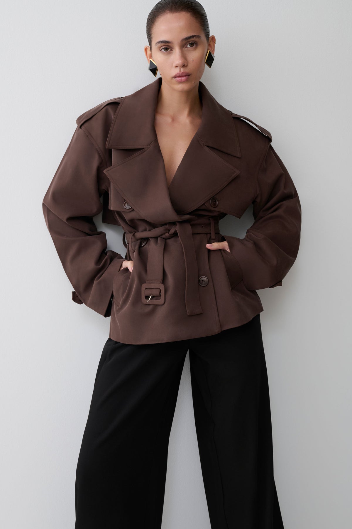 Alba Trench Jacket Chocolate