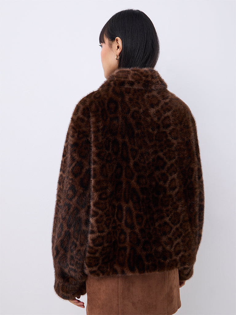 Tallulah Fur Jacket Dark Brown