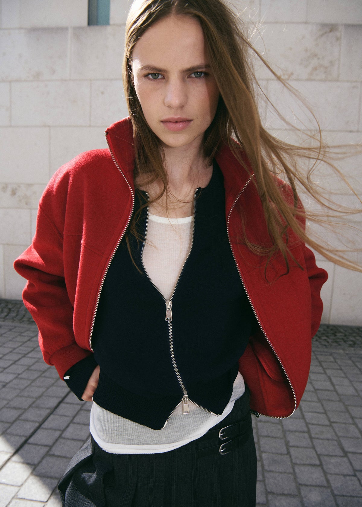 Cassia Bomber Jacket Red