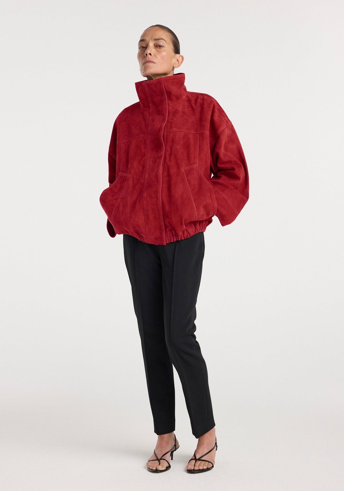 Roxie Suede Jacket Red