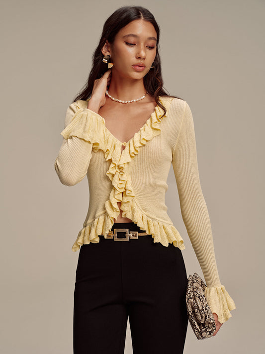 Marisilla Ruffle Cardigan