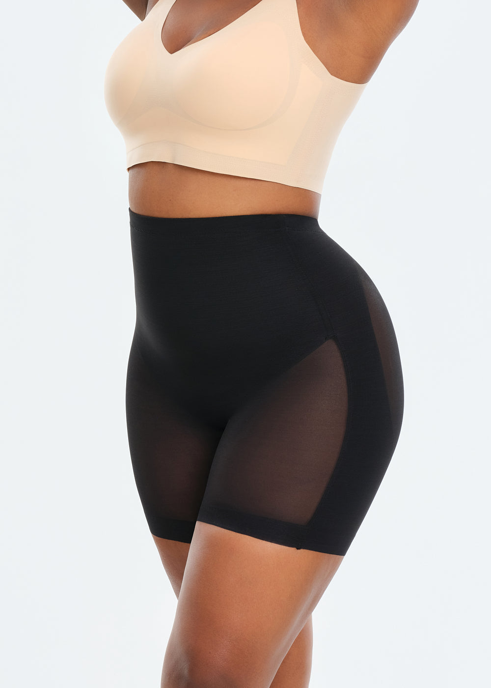 PowerMesh Low Back Mid-Waist Shorts