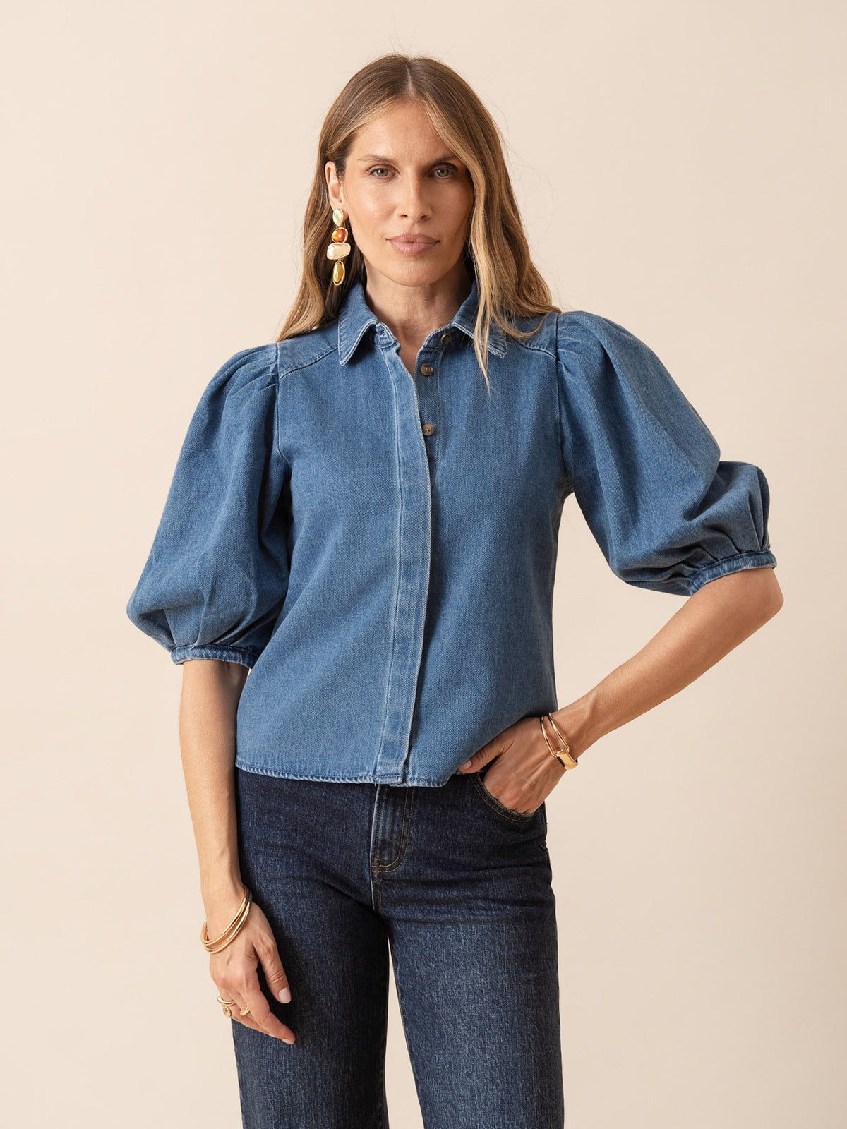 Laurel Denim Shirt Stone Denim