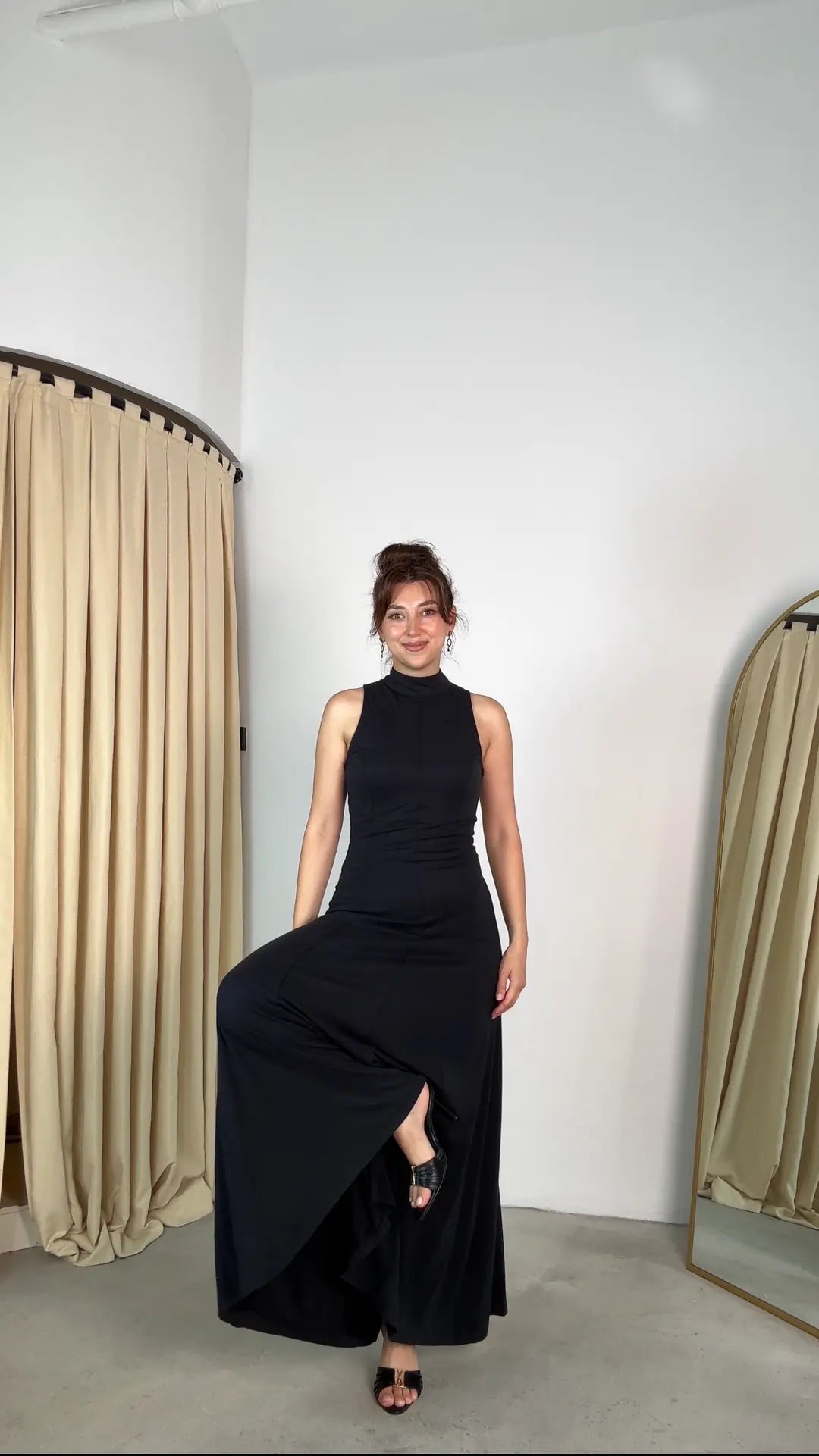 Firelda High-Neck Maxi Dress