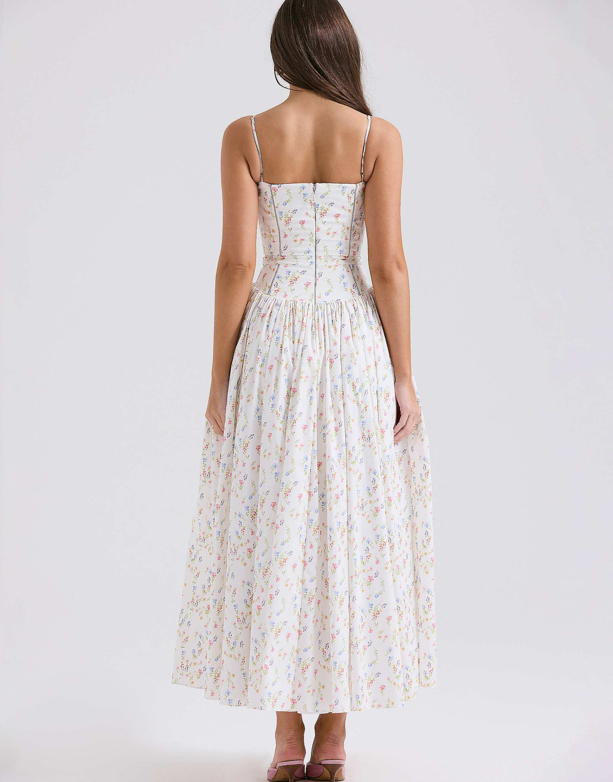 Matilda Maxi Dress White Posy Print