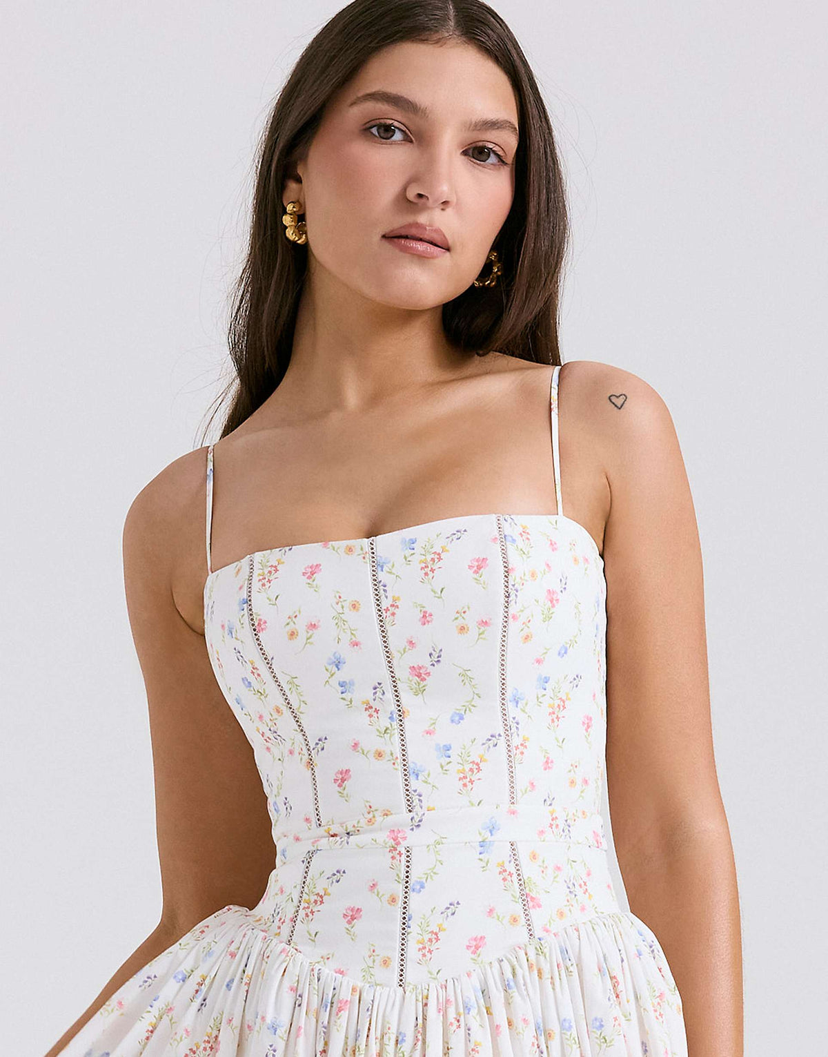 Matilda Maxi Dress White Posy Print