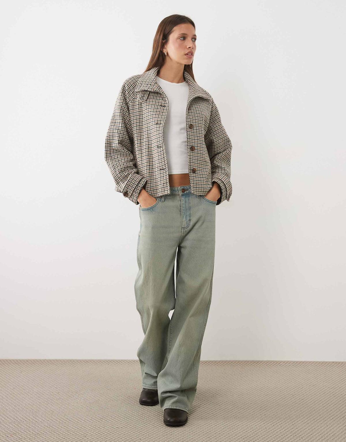Harriet Check Jacket Brown Check