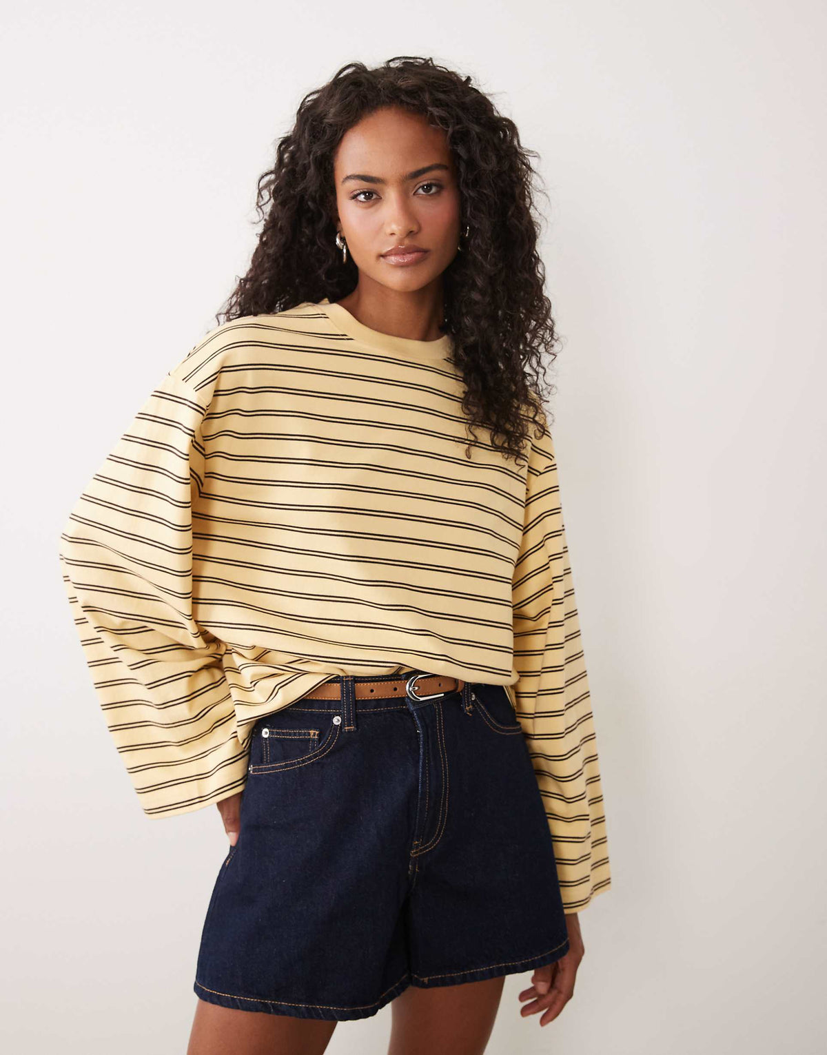 Holly Top Yellow Brown Stripe