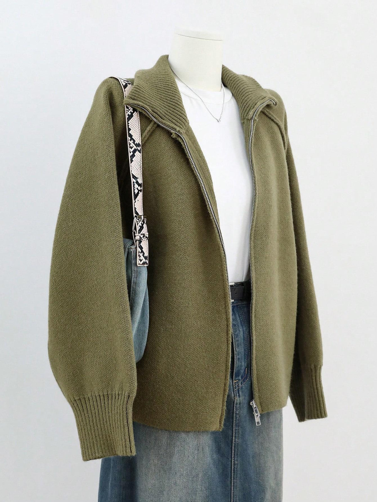 Brielle Zip Sweater Green