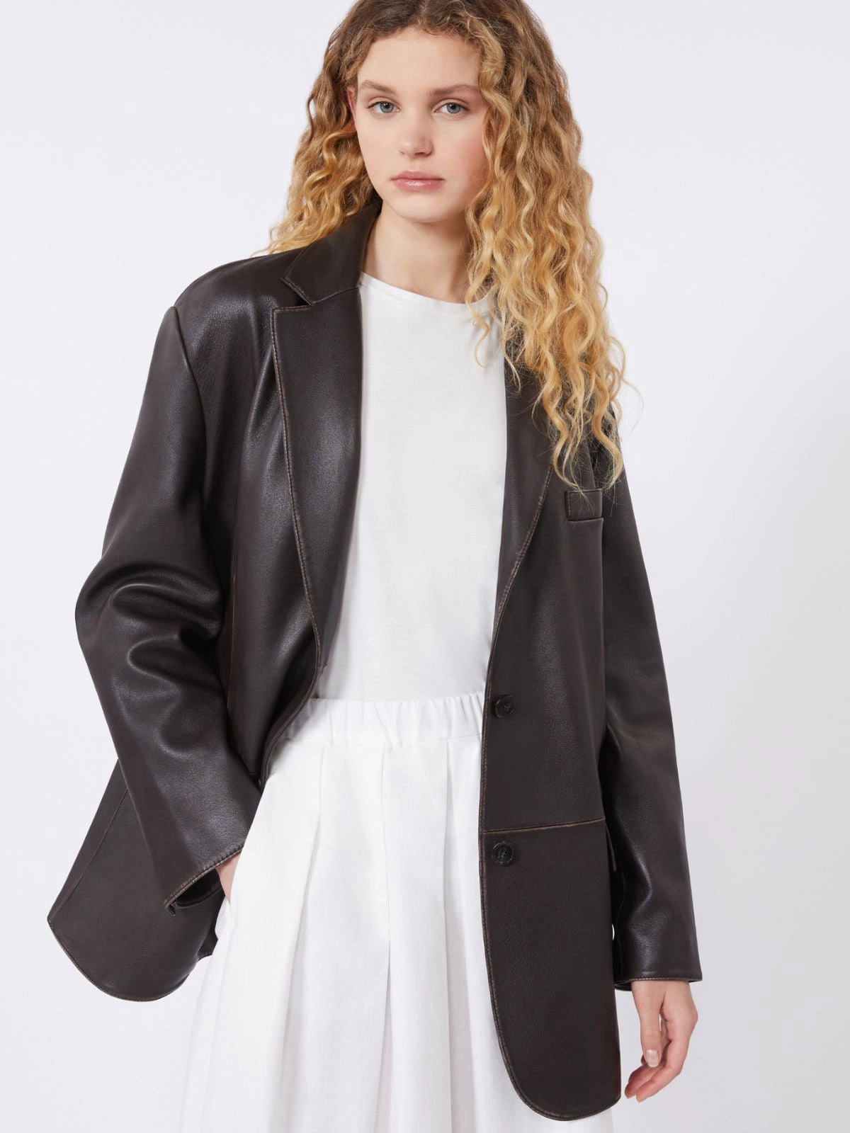 Daphne Leather Jacket Brown
