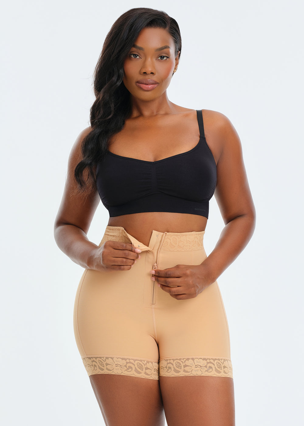 BootyBoosting Mid-Waist Zip Shorts