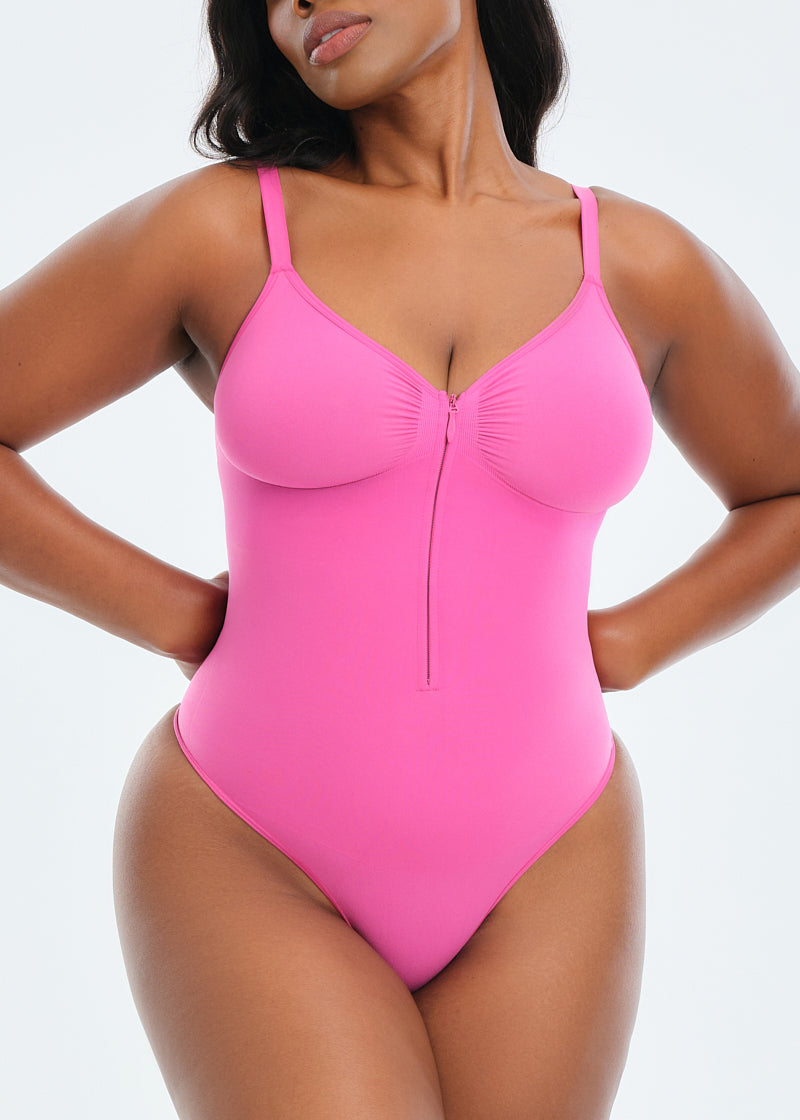 SmoothingSeamless Front Zip Bodysuit Thong