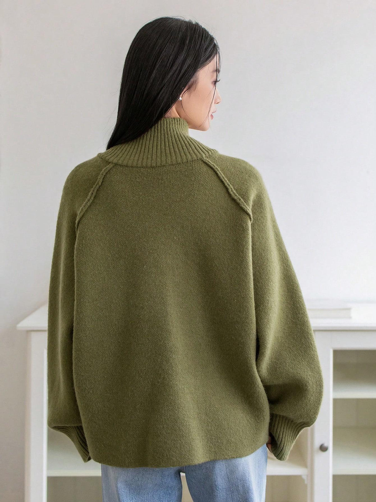Brielle Zip Sweater Green